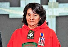 Canadian Rangers rescue hunters when their boat engine breaks down Sergeant Linda Kamenawatamin commands the Canadian Ranger patrol in Bearskin Lake. credit Major Charles Ohlke, Canadian Army