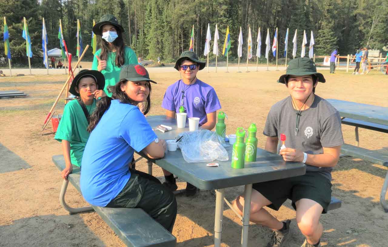 Junior Canadian Rangers enjoyed meeting and talking with Junior Rangers from other First Nation communities at Camp Loon. credit Sergeant Peter.Moon, Canadian Rangers