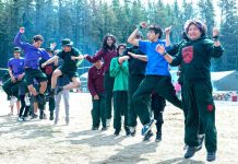 Junior Canadian Rangers Camp Loon 2022 a Success Junior Canadian Rangers jump for fun during a break in training at Camp Loon credit Canadian Rangers