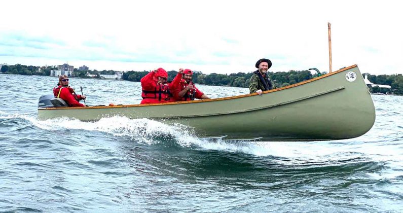 Canadian Rangers travel at speed on open water. credit Canadian Rangers