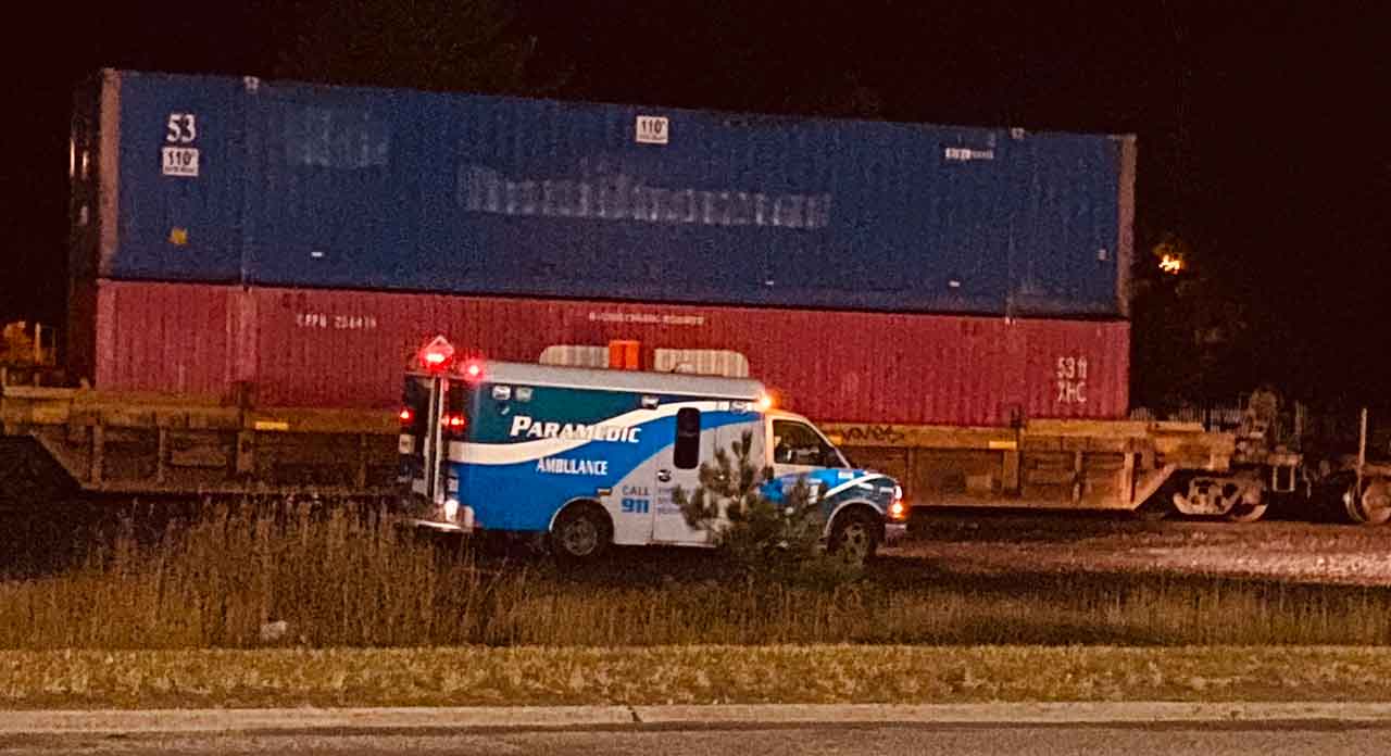 Superior EMS on scene at Railway tracks on Saturday night