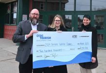 CEDC Tourism Development Fund Provides $200,000 to The 2024 Ontario Winter Games (left to right) Paul Pepe (Manager of Tourism Thunder Bay, CEDC), Jamie Taylor (CEO, CEDC), Tracie Smith (Co-Chair, 2024 Ontario Winter Games)