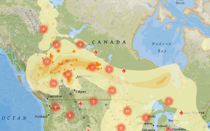 Smoke from Wildfires in Western Canada will impact Northern Ontario
