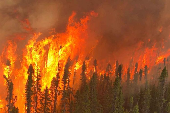 An aerial view of Cochrane 11 captured by Calvin Hurley, Air Attack Officer from the Northeast Region Forest Fire Management Centre