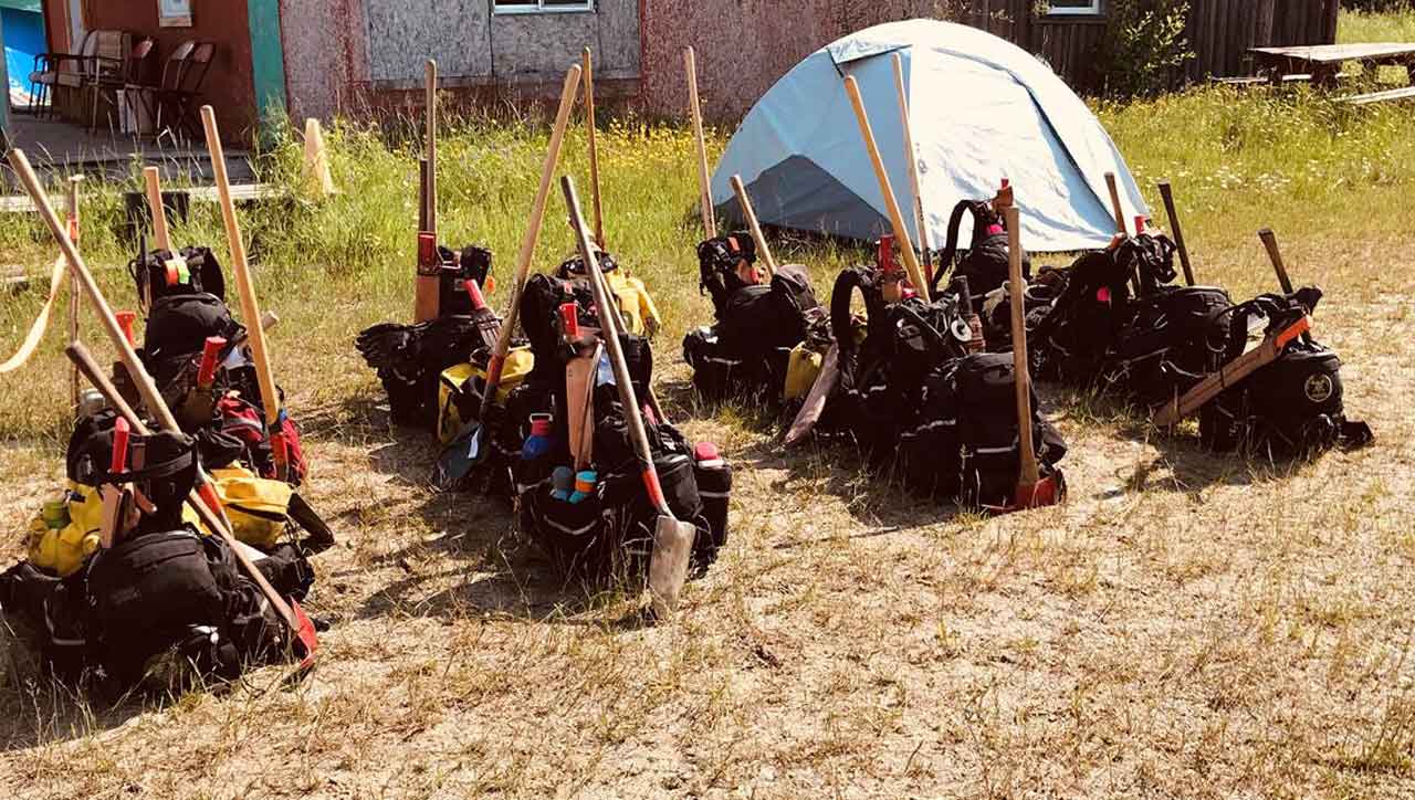 A look at some of the equipment used by the highly skilled forest firefighters from Mexico who are supporting Ontario’s FireRangers on the fireline in the Cochrane sector.  Photo : Jamie Barber - North Bay Fire Management Headquarters