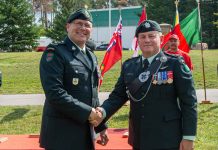Canadian Rangers of Northern Ontario get new commander Lt.-Col Shane McArthur, left, Ontario's Canadian Rangers' Commanding Officer since July 2019, handed command of the group over to Lt.-Col Scott Moody during a Change of Command Ceremony at Canadian Forces Base Borden Sept. 7.