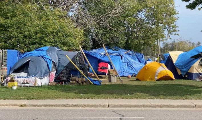 Homeless Encampment on Simpson Street Near Donald Street