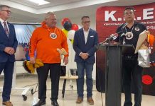 Ontario Commemorates National Day for Truth and Reconciliation and Orange Shirt Day Premier Doug Ford, Minister Greg Rickford and MPP Kevin Holland at KKETS