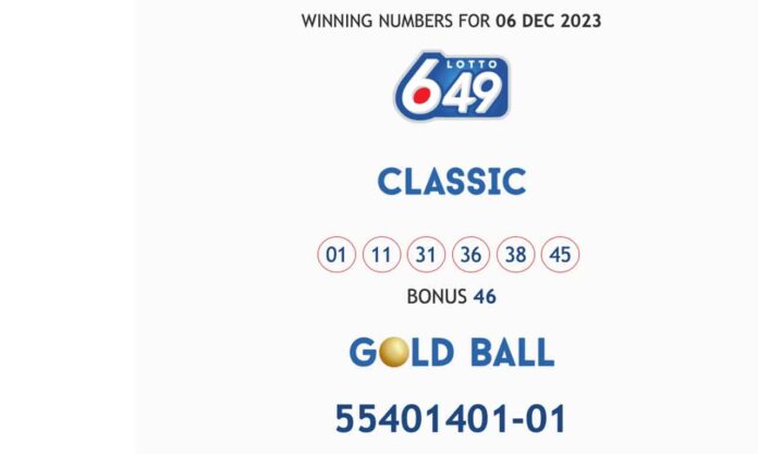 Ontario Lottery and Gaming Corporation - EVENING LOTTERY WINNING NUMBERS - Dec. 6, 2023