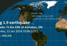 January 22, 2024 – Minor Earthquake Detected Near Atikokan Earthquake Atikokan