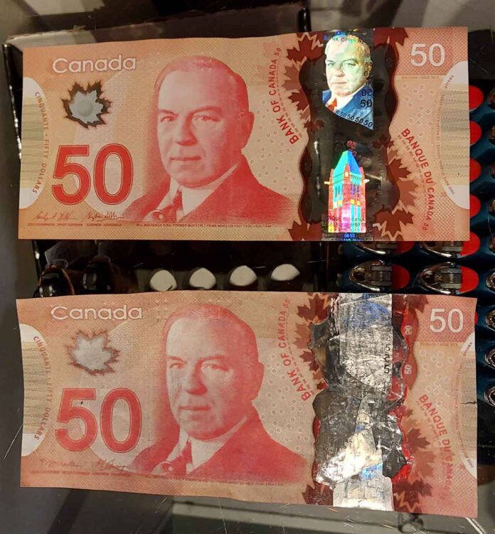 Police investigated a report of a counterfeit $50 bill being used in Kapuskasing