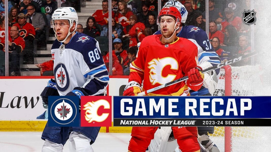 The Calgary Flames Doused the Winnipeg Jets 6-3 in hockey action Monday night
