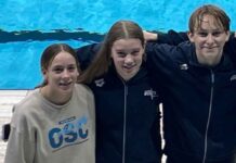 Thunderbolts Do Great at Ontario Senior Age Swimming Provincials Sierra, Abbi, Liam, Daniel, Jed, Coach Roman