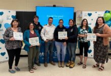 Tbaytel for Good Community Fund Awards $30,000 in Funding (LtoR) Pope John Paul II Senior Elementary, Teacher Ms. Mary Ellen Cain, Rainy Lake Nordic Ski Club (RLNSC) Member Elaine Fischer, Conmee Emergency Services Department First Responder, Cody Dysievick, Conmee Emergency Services Department Fire Chief, Robb Day, Conmee Emergency Services Department First Responders, Cameo Day and Kari Wupori, Whitefish Valley Public School, Teachers Mrs. Jennifer Skabar and Mrs. Kimberly Lankinen