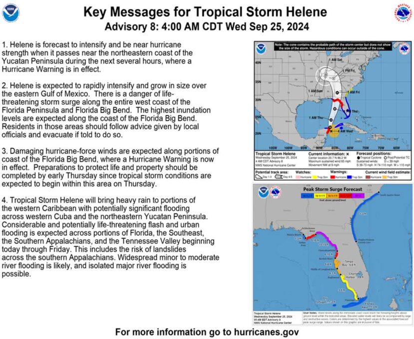 Tropical Storm Helene Strengthens, Threatening Florida’s Gulf Coast