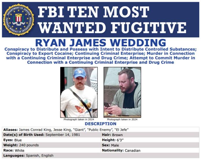 Ryan Wedding, Thunder Bay crime, FBI Ten Most Wanted, El Jefe, Olympic snowboarder, Canadian drug cartel, cocaine trafficking, RCMP, DEA Los Angeles, Organized Crime Drug Enforcement Task Force, $10 million reward, Mount Baldy Ski Area, Andrew Clark arrest, Ontario murders, U.S.-Canada drug trafficking