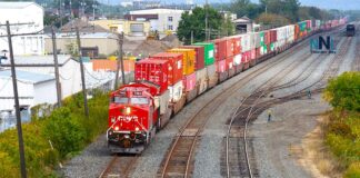 August 31, 2026: Thunder Bay Weather — Morning Rain and Thunderstorms, Strong Wind Warning on Western Lake Superior CN Rail - Freight Train.