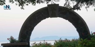 June 17, 2026: Thunder Bay Starts Cool and Cloudy with Showers Possible Tai Chi Park archway Marina Park Sept 2025