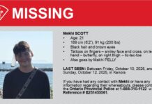 Regional Missing Person Report: Kenora OPP Seeking Public’s Help to Find Mekhi Scott (21) Kenora, OPP, Missing Person, Northwestern Ontario, Crime Stoppers, Criminal Investigation Branch, Ontario News, Public Safety