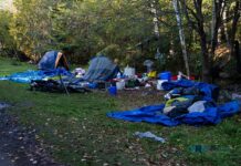 Ontario announces $10.7 million for 186 new supportive housing and shelter spaces in Thunder Bay Abandoned tent encampment along McVicars Creek - October 4 2025