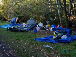 Ontario announces $10.7 million for 186 new supportive housing and shelter spaces in Thunder Bay Abandoned tent encampment along McVicars Creek - October 4 2025