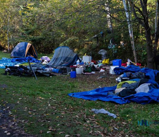 Ontario announces $10.7 million for 186 new supportive housing and shelter spaces in Thunder Bay Abandoned tent encampment along McVicars Creek - October 4 2025