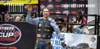 Keyshawn Whitehorse wins in Albuquerque with three 90-point rides as PBR scores shake up title race @PBRCanada Image by Covey Moore