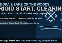 Kenora & Lake of the Woods: Sharp Cold, Early Flurries, Clearing by Afternoon NetNewsLedger Weather Desk — Friday, November 28, 2025
