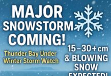 November 24, 2025: Winter Storm Watch Issued for Thunder Bay as Colorado Low Approaches A powerful Colorado low is on track to bring the first major winter storm of the season to Thunder Bay, with impacts expected to begin Tuesday night and continue through Thursday