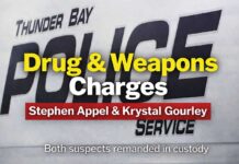 Thunder Bay Police Arrest Two in Alleged Drug and Weapons Offences Thunder Bay Police arrest two individuals after alleged bail breach leads to cocaine and weapon seizure