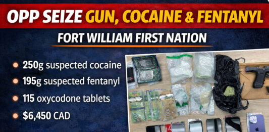 Loaded Handgun, Cocaine and Fentanyl Seized on Fort William First Nation Loaded handgun, fentanyl and cocaine seized on Fort William FN; four face major guns and drugs charges