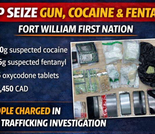 Loaded Handgun, Cocaine and Fentanyl Seized on Fort William First Nation Loaded handgun, fentanyl and cocaine seized on Fort William FN; four face major guns and drugs charges