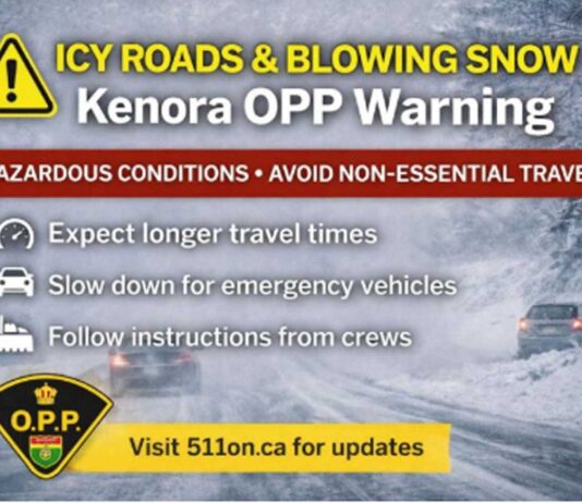 Kenora OPP Warns of Deteriorating Highway 17 Road Conditions and Urge Caution Kenora OPP warns drivers of icy roads, blowing snow, and collisions along Hwy 17; non-essential travel discouraged.