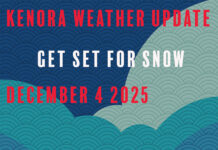 Lake of the Woods Snow Incoming: 5–10 cm Today, Bitter Wind Chills Kenora–Lake of the Woods: Snow 5–10 cm today with south gusts to 50 km/h. High −10. Wind chill −31 this morning. Flurries return Friday. Cold weekend ahead