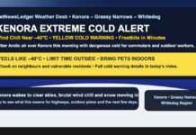 Kenora Weather Focus: Bitter Cold, Blowing Snow and a Yellow COLD Alert Kenora faces extreme cold with wind chills near -40, a Yellow Cold Warning, sunshine turning to snow, and dangerous frostbite risk this morning and tonight.