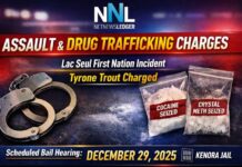 Lac Seul Police Respond to Assault and Drug Trafficking Investigation Lac Seul, regional crime, Ontario courts, drug trafficking, domestic violence, OPP, Kenora Jail, Sioux Lookout court, cocaine seizure, methamphetamine, Thunder Bay crime news