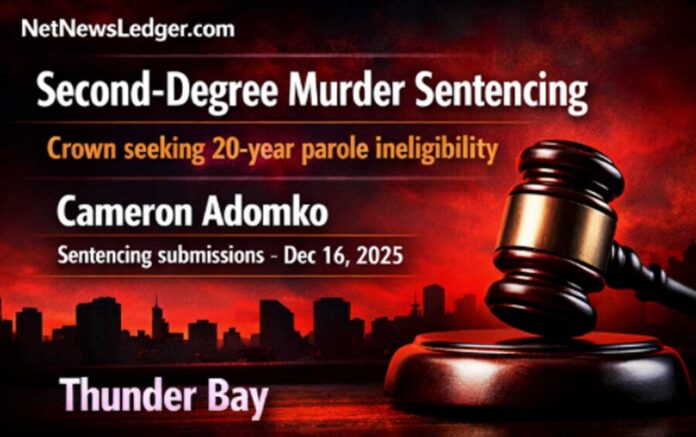Cameron Adomko faces life in prison for the 2023 murder of his stepmother in Thunder Bay. Sentencing in 2026 Cameron Adomko faces life in prison for the 2023 murder of his stepmother in Thunder Bay. Sentencing in 2026