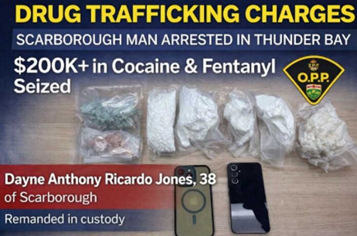 Scarborough man charged after over $200K in fentanyl and cocaine seized in Thunder Bay drug trafficking probe Scarborough man charged after over $200K in fentanyl and cocaine seized in Thunder Bay drug trafficking probe