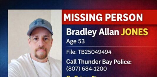 Thunder Bay Police Seek Public Help to Locate Missing Man Bradley Allan Jones TBPS seek help locating missing Bradley Allan Jones, 53, last contacted July 2025 in Thunder Bay