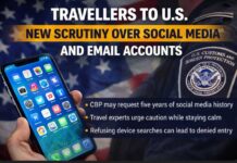 Travellers to U.S. May Face New Scrutiny Over Social Media and Email Accounts Canada-U.S. border proposal may request 5 years of social media history from travellers
