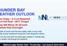 December 12 2025 – Thunder Bay Weather Outlook: Snow Today, Deep Freeze Tonight Thunder Bay sees snow today with 2–4 cm expected, strong northwest winds, and wind chills dropping to –30°C tonight, with frostbite risk and a cold, sunny weekend