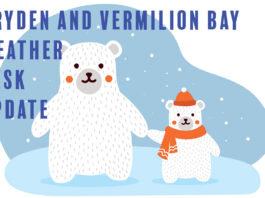 Dryden & Vermilion Bay Weather Focus: Misty Morning, Freezing Drizzle Risk Early, Then Turning Sharply Colder (Tuesday, December 23, 2025) Dryden & Vermilion Bay: Snow near noon with blowing snow (5 cm). High −11, wind chill −32 this morning. Flurries tonight and Friday. Very cold weekend ahead.