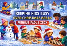 Keeping Kids Busy Over Christmas Break Without All Day Binges on iPads and Xbox or Television Holiday boredom busters for kids: screen-free ideas, routines, crafts, games and winter fun