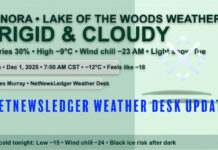 Kenora, Lake of the Woods, Grassy Narrows & Whitedog: Bitter Cold, Spot Flurries, and a Mid-Week Light Snow