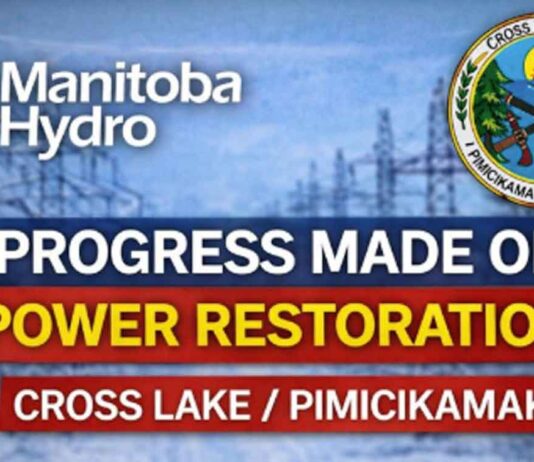 Manitoba Hydro Making Steady Progress on Power Restoration for Cross Lake/Pimicikamak Manitoba Hydro expects full power restoration to Cross Lake/Pimicikamak by Dec. 31 after transmission line break