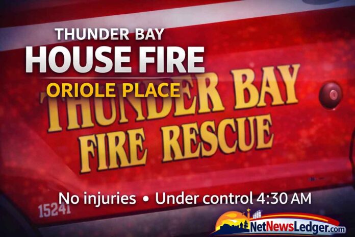 Oriole Place house fire controlled by 4:30 a.m.; no injuries, cause under investigation in Thunder Bay Oriole Place house fire controlled by 4:30 a.m.; no injuries, cause under investigation in Thunder Bay