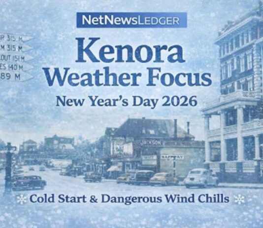 January 1, 2026: Kenora, Grassy Narrows & Lake of the Woods Weather Update — Bright Breaks Today, But Wind Chills Stay Dangerous Kenora and Lake of the Woods weather for New Year’s Day 2026: light snow early then a mix of sun and cloud with a high near -17°C. Wind chills near -32 this morning and -32 overnight bring frostbite risk. Sunny Friday, then snow chances increase into the weekend
