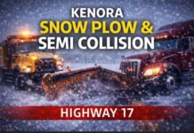 Semi-Truck Driver Charged After Collision with Working Snow Plow on Hwy. 17 Kenora OPP charge semi driver after passing snow plow on Hwy 17; plow wing struck, crash.