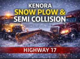 Semi-Truck Driver Charged After Collision with Working Snow Plow on Hwy. 17 Kenora OPP charge semi driver after passing snow plow on Hwy 17; plow wing struck, crash.