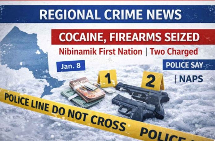NAPS seized suspected crack cocaine, cash and two firearms in Nibinamik; two people charged